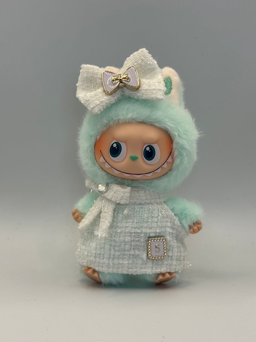 Number 5 Dress and Bow - fits V4 PFL Labubu (Doll not included)