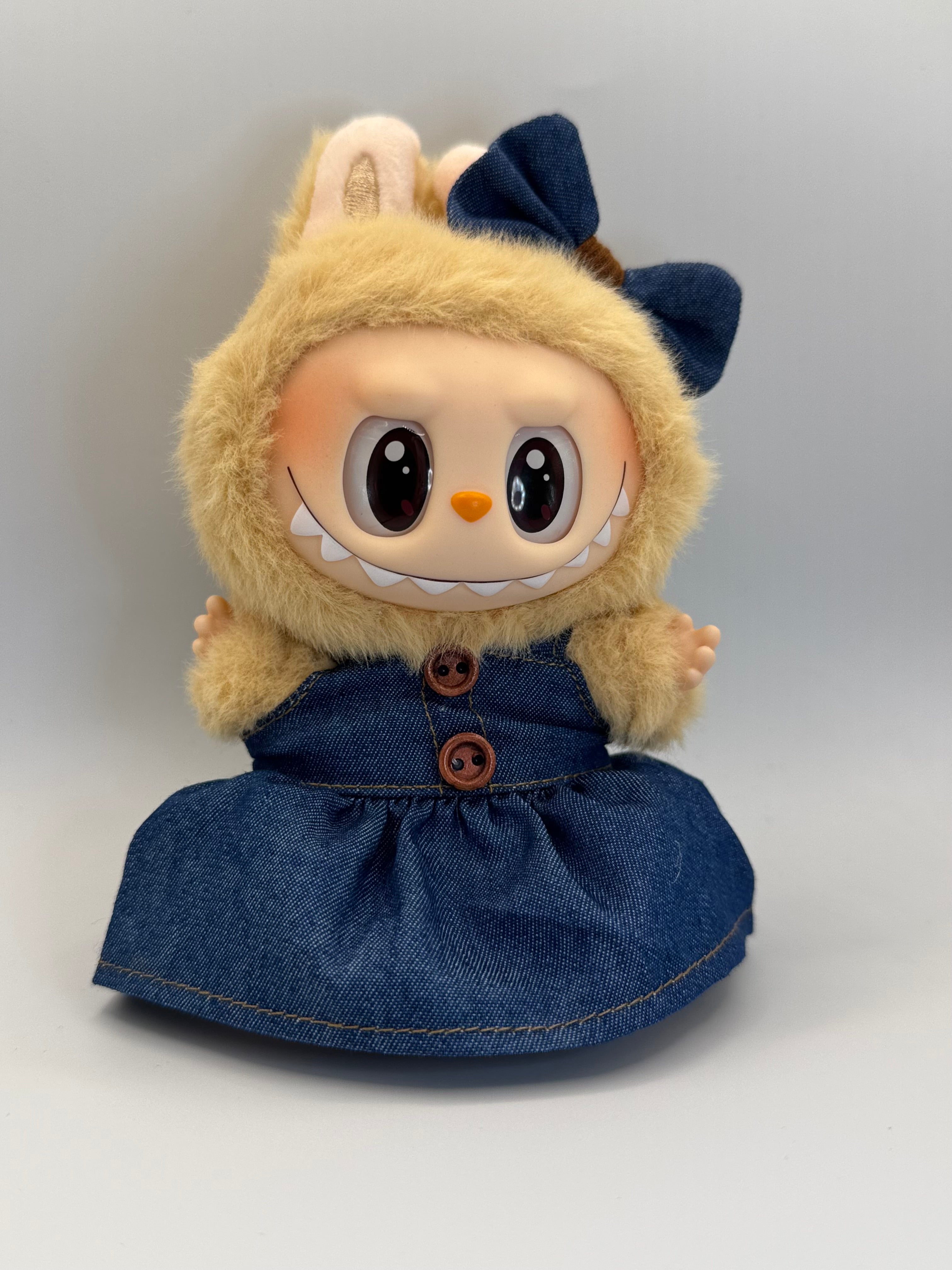 Basic Denim Dress, fits version 2 Labubu (Doll not included)