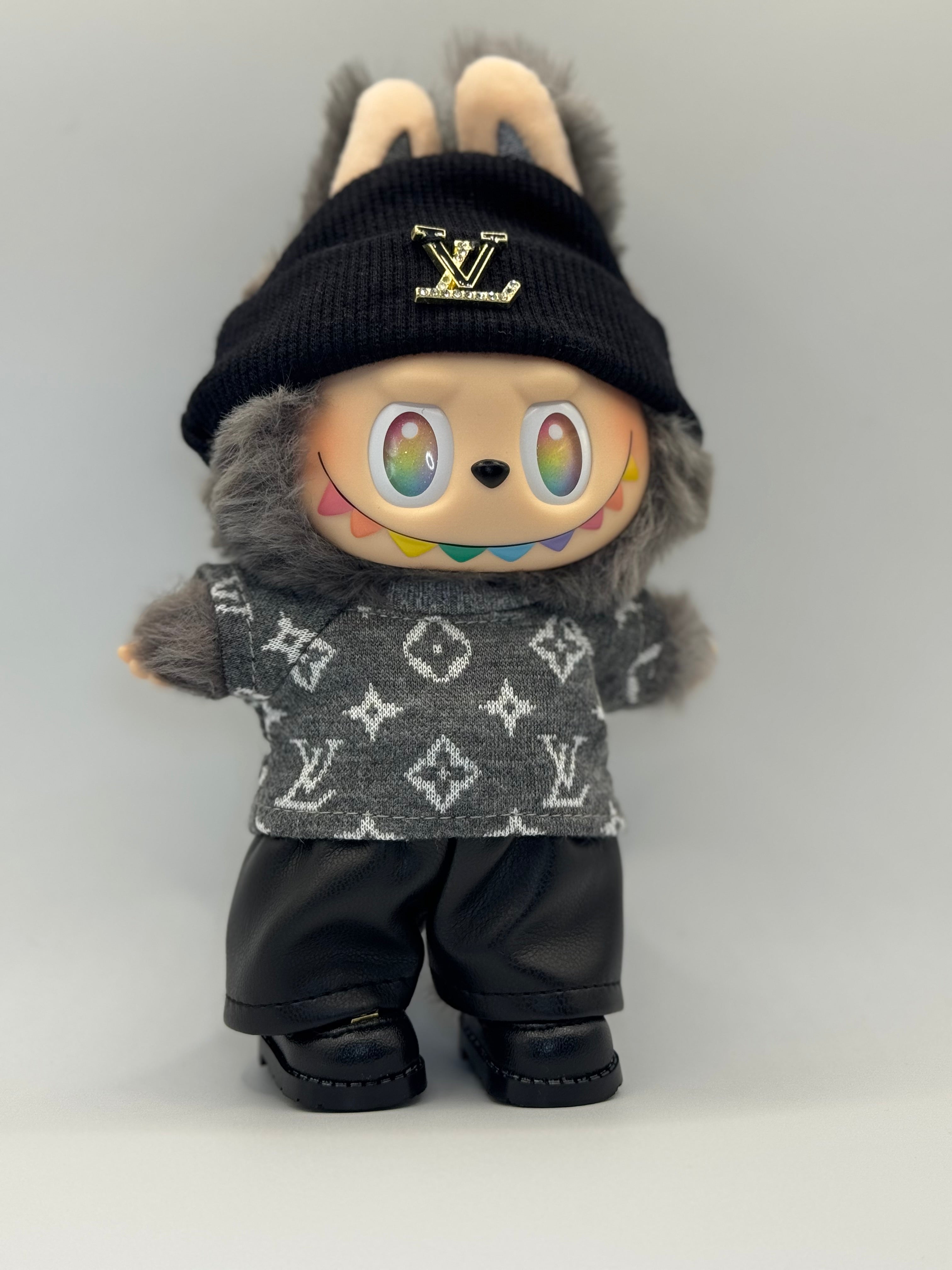 Designer "LV" set, fits 17 cm labubu (Doll not included)
