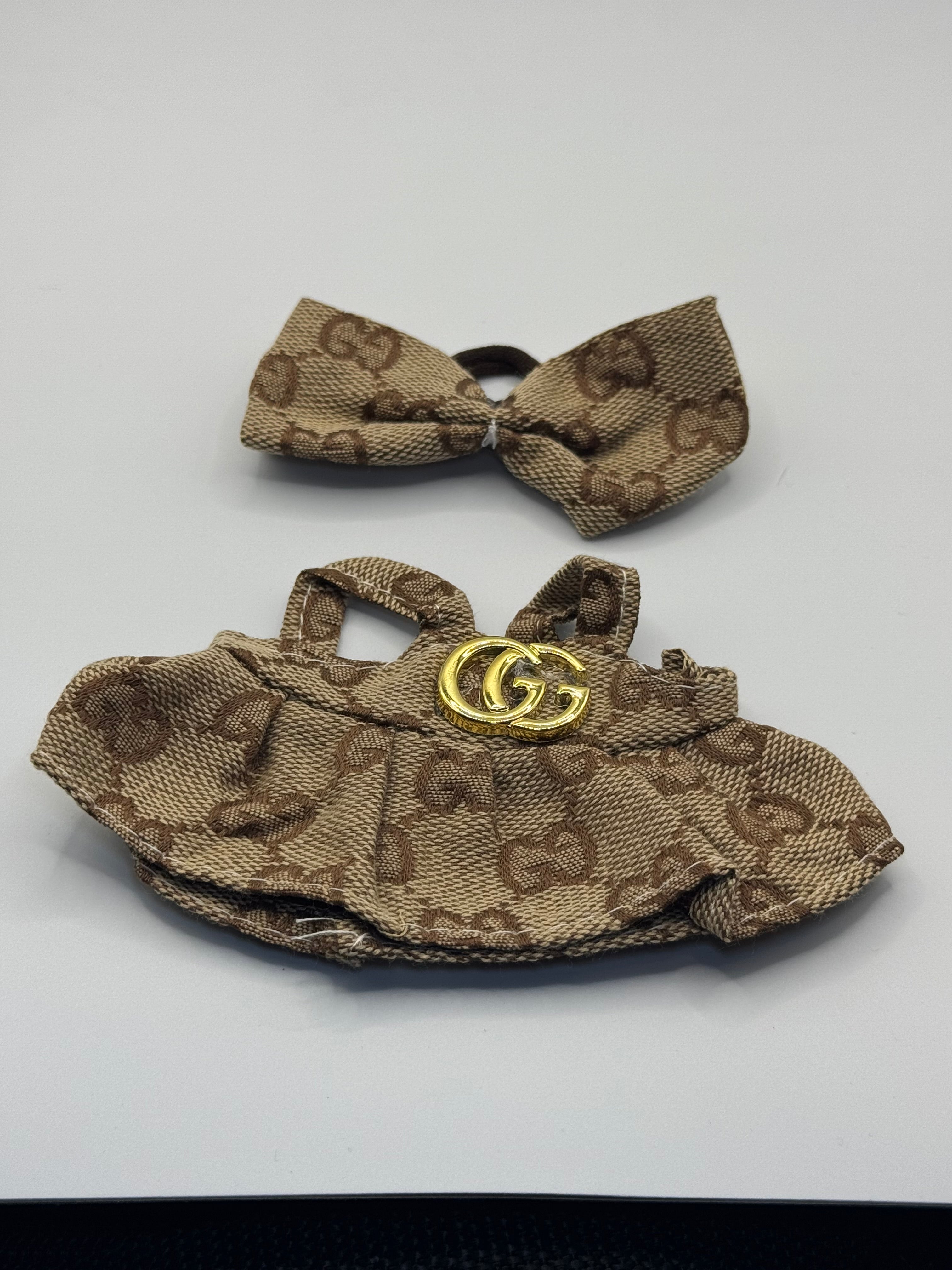 Designer "GG" dress fits version 1-3 Labubu doll (Doll not included)