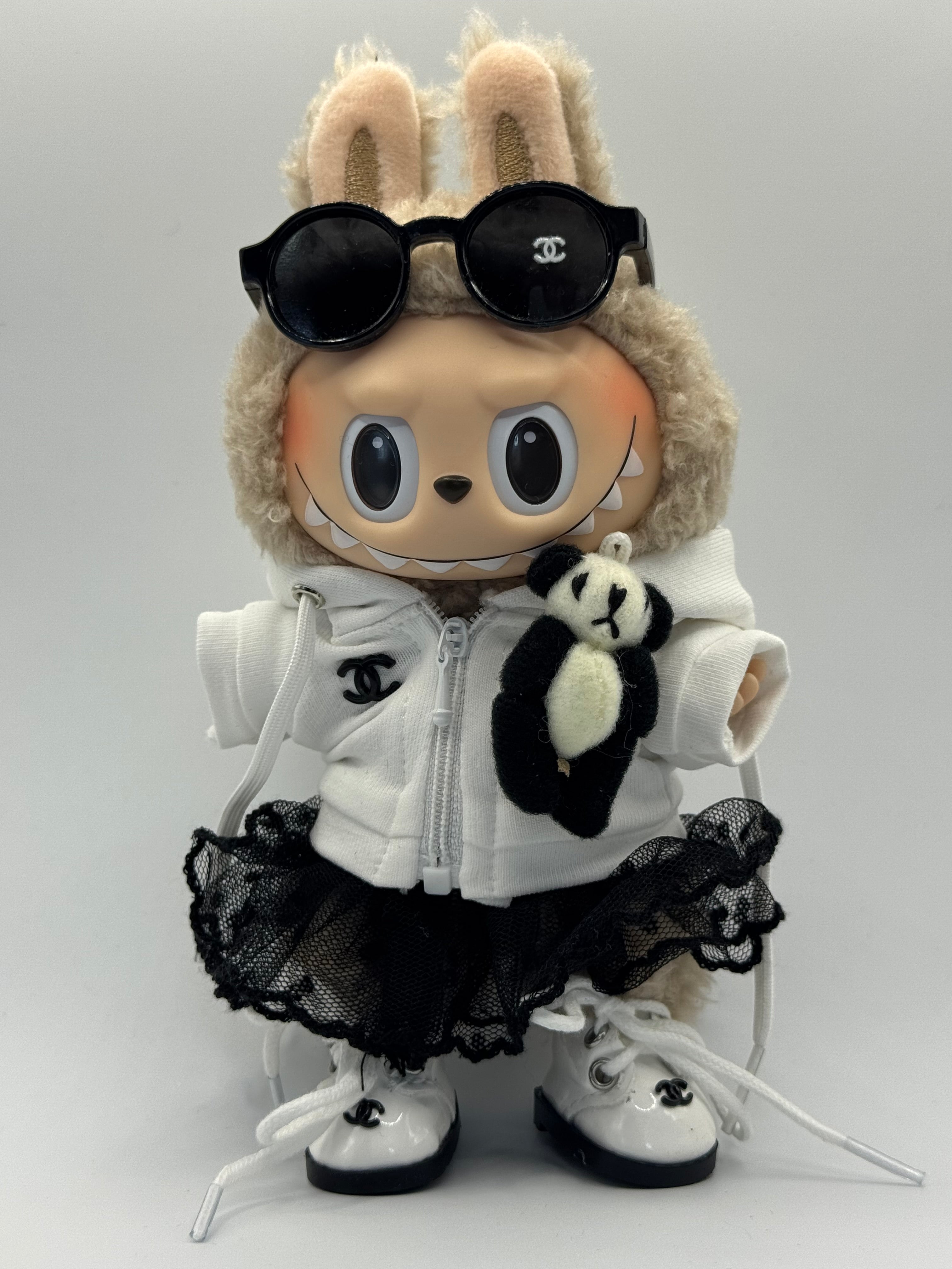 Panda "CC" set, Fits version 1-3 Labubu doll (doll not included)